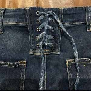 Unique Pilcro Lace Up Flare Jeans